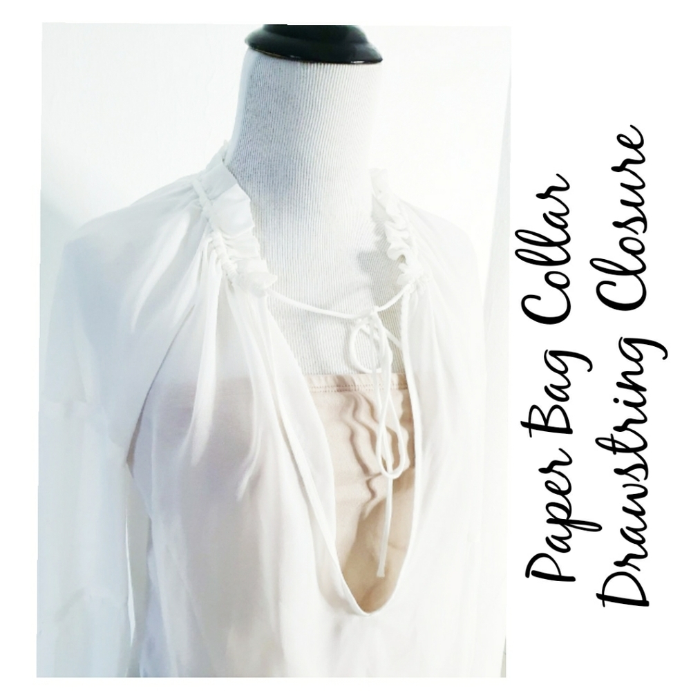 💥NWOT - Express Sheer Long Sleeve Blouse - Picture 4 of 10